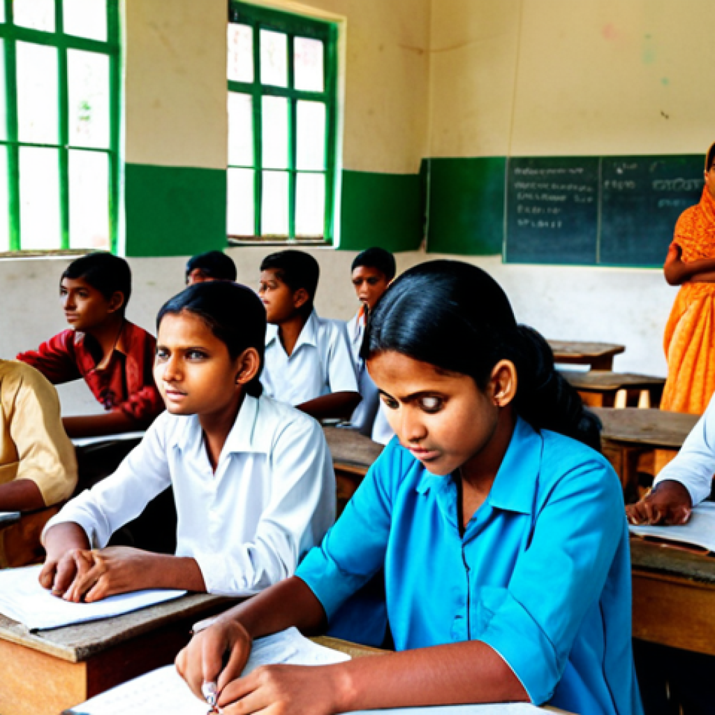**

A vibrant classroom scene in a rural Bangladeshi school. Focus on teacher training, showing a workshop with teachers learning interactive teaching methods and using modern educational tools like computers and online resources. Emphasize the lively atmosphere with group discussions and engaged teachers.

**