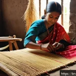 Home 18 전통공예와 지역 정체성의 상관관계 - A detailed image of traditional Shitalpati weaving from Bogura, showcasing artisans skillfully weavi...