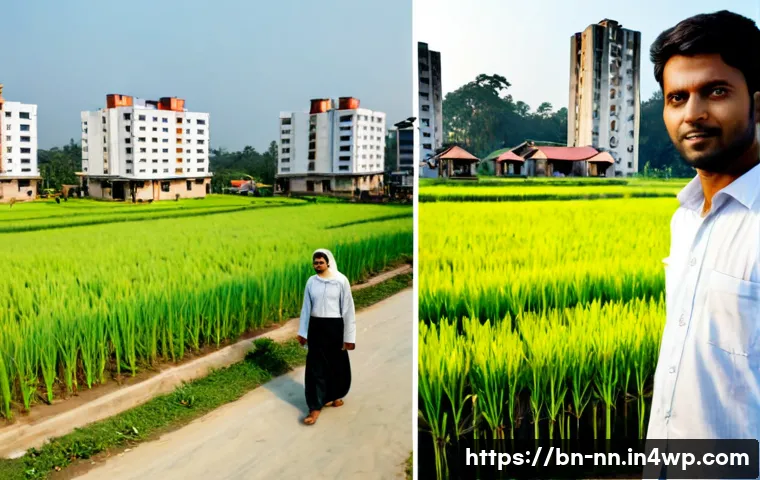 도시와 농촌의 정체성 차이 분석 - Photorealistic split-scene comparison of urban and rural identity in Bangladesh: a confident young c...